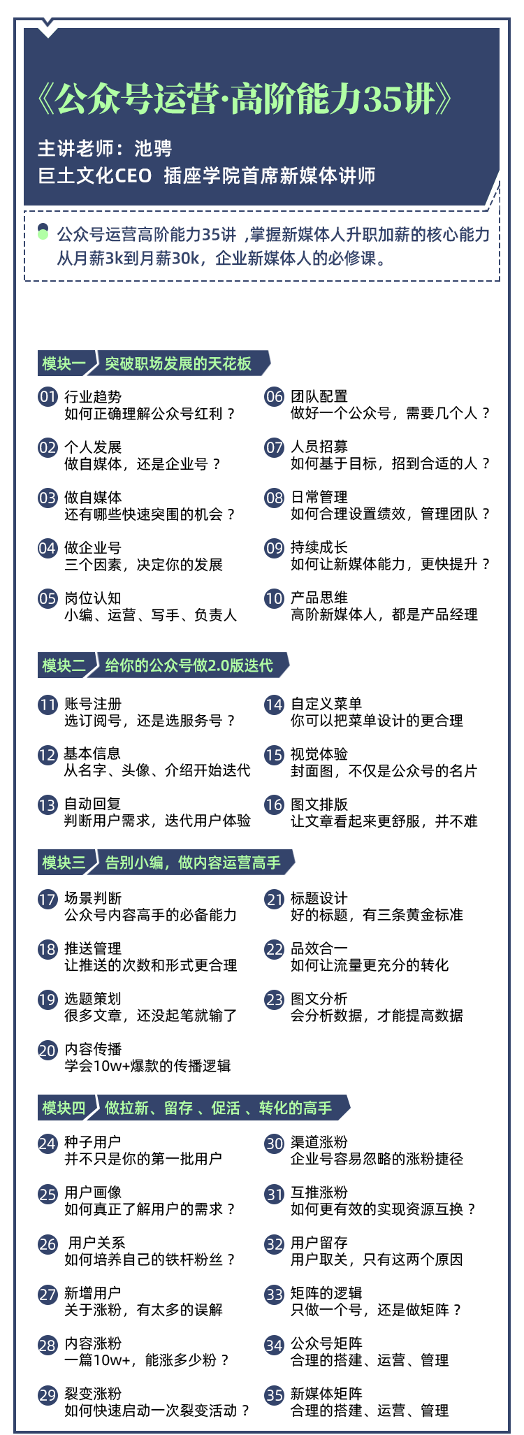 [公众号]（1390期）《公众号运营高阶能力35讲》从月薪3k到月薪30k，新媒体人必修课(课程+文档)-第2张图片-智慧创业网