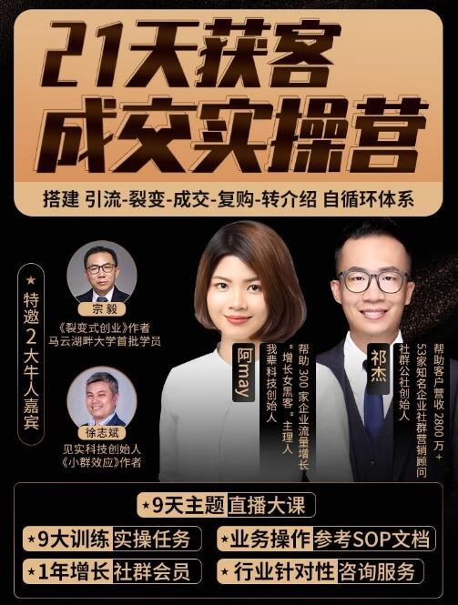 [引流-涨粉-软件]（1135期）21天裂变成交实操营，手把手教你搞定获客和成交两大难题！（更新中）-第2张图片-智慧创业网