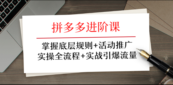 [国内电商]（1297期）拼多多进阶课 掌握底层规则+活动推广+实操全流程+实战引爆流量-第1张图片-智慧创业网