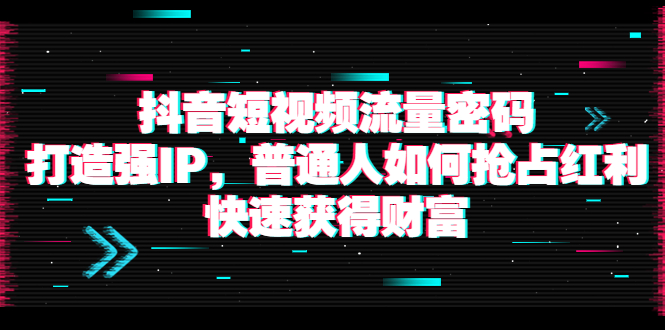 [短视频运营]（3623期）抖音短视频流量密码：打造强IP，普通人如何抢占红利，快速获得财富-第1张图片-智慧创业网