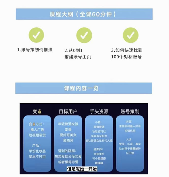 [短视频运营]（2440期）干饭人伊伊：账号定位专题小课，60分钟高清视频课程