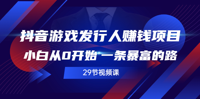 [热门给力项目]（2516期）抖音游戏发行人赚钱项目，小白从0开始 一条暴富的路（29节视频课）