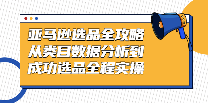 [跨境电商]（2441期）亚马逊选品全攻略：从类目数据分析到成功选品全程实操