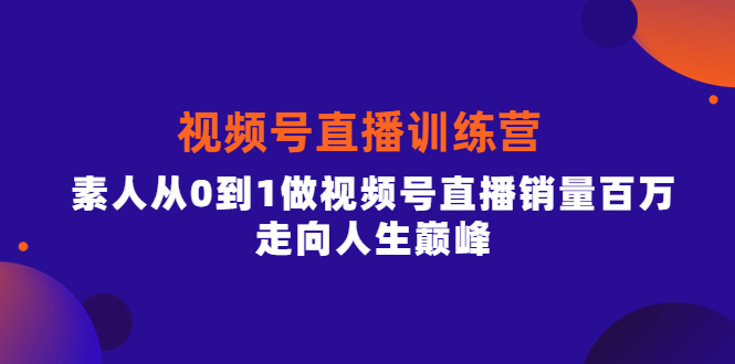 [直播带货]（3927期）行动派·视频号直播训练营，素人从0到1做视频号直播销量百万，走向人生巅峰