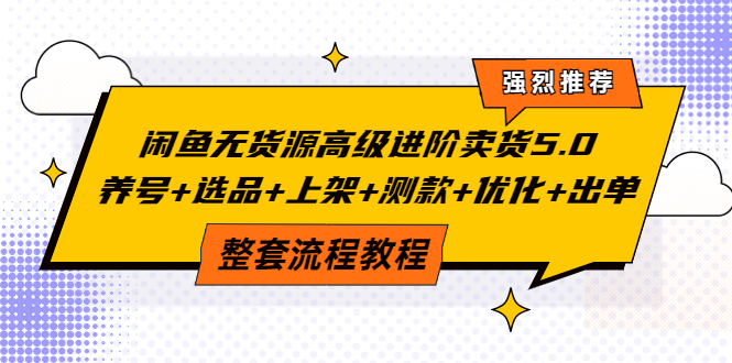 [无货源]（3662期）闲鱼无货源高级进阶卖货5.0，养号+选品+上架+测款+优化+出单整套流程教程-第1张图片-智慧创业网