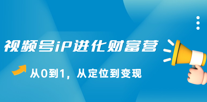 [引流-涨粉-软件]（2115期）视频号iP进化财富营，从0到1，从定位到变现赚钱-第1张图片-智慧创业网