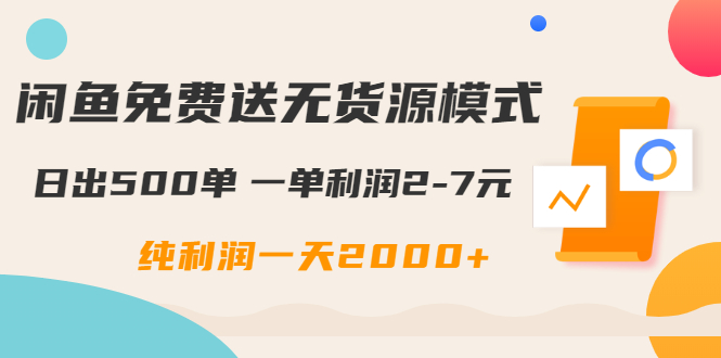 [无货源]（1613期）闲鱼免费送无货源模式是如何日出500单的？一单利润2-7元 纯利润一天2000+