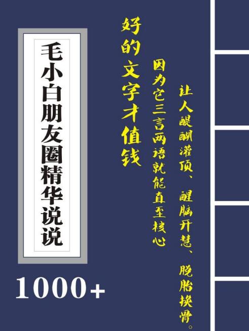 [文案写作]（2803期）毛小白内容合集《朋友圈说说精华1000+》好的文字才值钱（第1部+2部）-第2张图片-智慧创业网