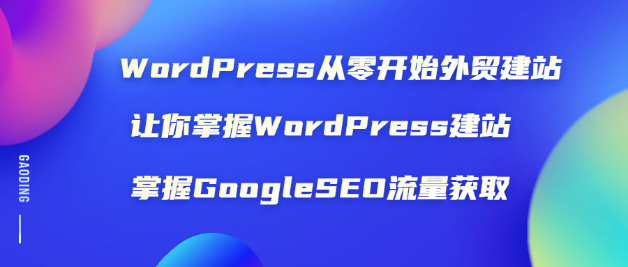 [美工-设计-建站]（1806期）WordPress从零开始外贸建站：让你掌握WordPress建站 掌握GoogleSEO流量获取