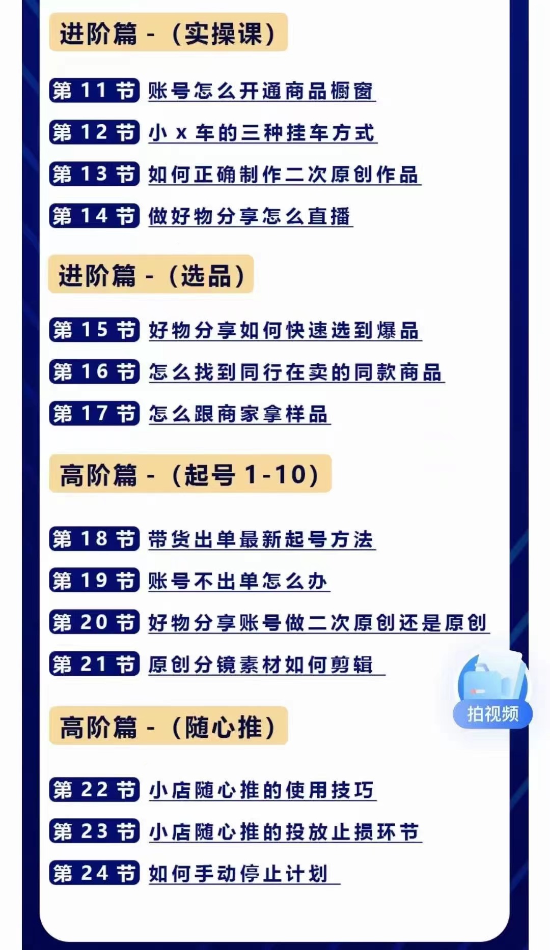 [短视频运营]（4178期）好物分享高阶实操课：0基础一部手机做好好物分享带货（24节课）-第3张图片-智慧创业网