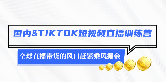 [跨境电商]（2478期）国内&amp;TIKTOK短视频直播训练营，全球直播带货的风口赶紧乘风掘金