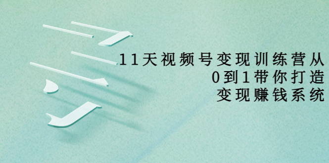 [短视频运营]（3595期）11天视频号变现训练营，从0到1打造变现赚钱系统