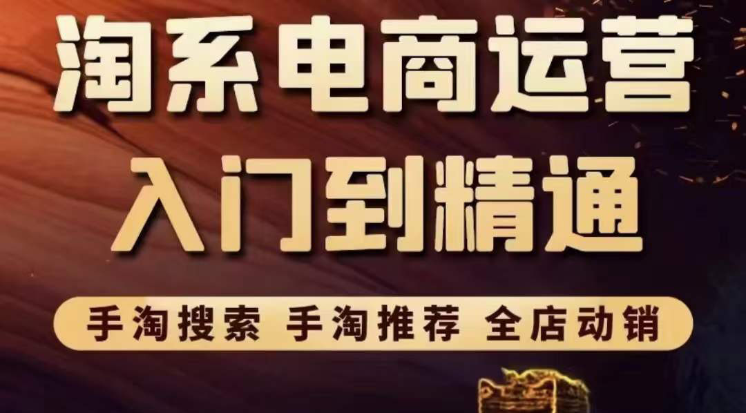 [国内电商]（3371期）淘系电商入门到精通 手淘搜索，手淘推荐，全店动销-第1张图片-智慧创业网