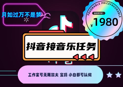 [热门给力项目]（4043期）外面收费1980抖音音乐接任务赚钱项目【任务渠道+详细教程】-第2张图片-智慧创业网