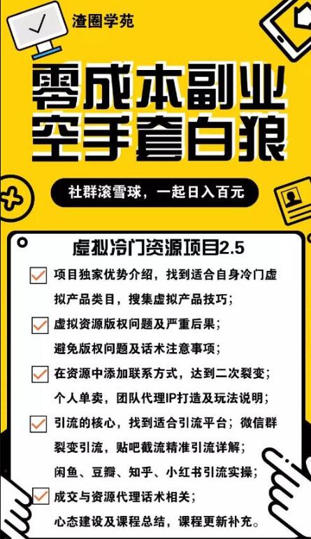 [虚拟资源]（1185期）虚拟冷门资源项目2.5（冷门&代理玩法） 精准引流实操日赚1000+(更新中)-第2张图片-智慧创业网