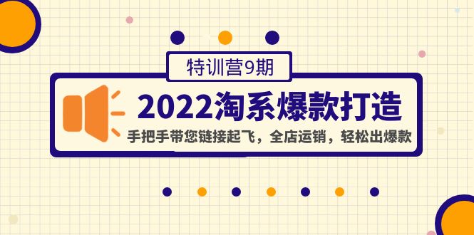 [国内电商]（4334期）2022淘系爆款打造特训营9期：手把手带您链接起飞，全店运销，轻松出爆款