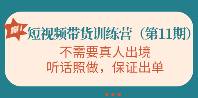 [短视频运营]（4015期）短视频带货训练营（第11期），不需要真人出境，听话照做，保证出单-第1张图片-智慧创业网