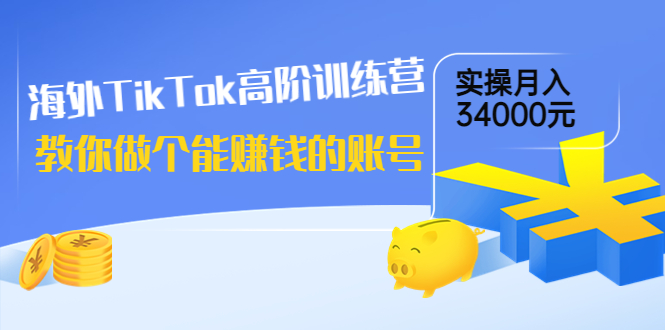 [国外项目]（3628期）海外TikTok高阶训练营：教你做个能赚钱的账号，实操月入34000元！