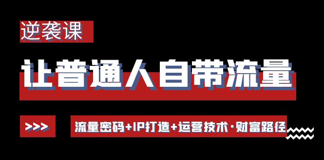 [短视频运营]（4250期）让普通人自带流量的逆袭课：流量密码+IP打造+运营技术·财富路径