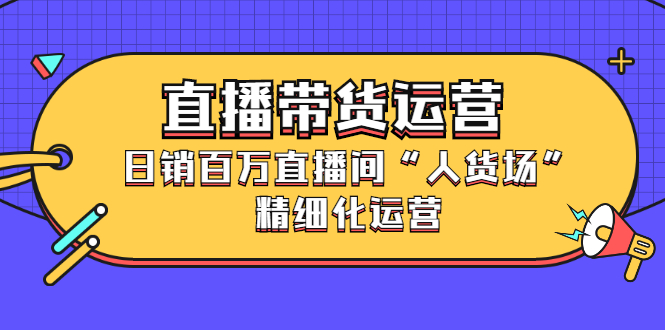 [直播带货]（2396期）直播带货运营，日销百万直播间“人货场”精细化运营-第1张图片-智慧创业网