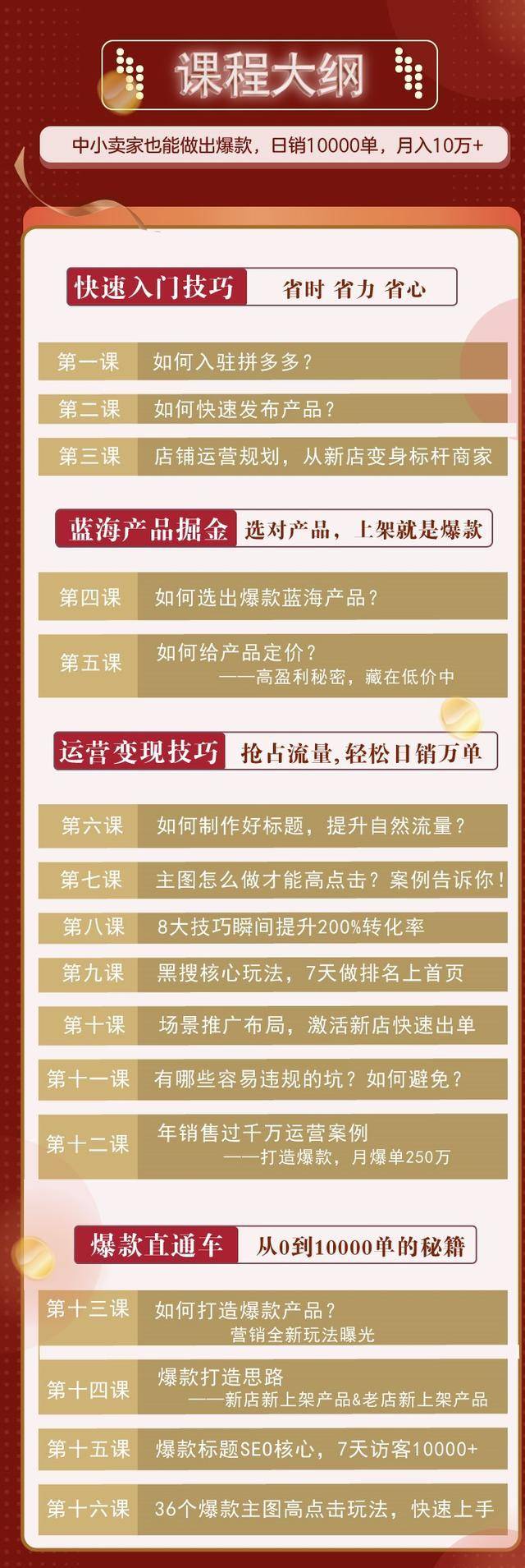 [国内电商]（1305期）拼多多爆款实战攻略：中小卖家也能做出爆款，日销10000单 月入10w+(无水印)-第3张图片-智慧创业网