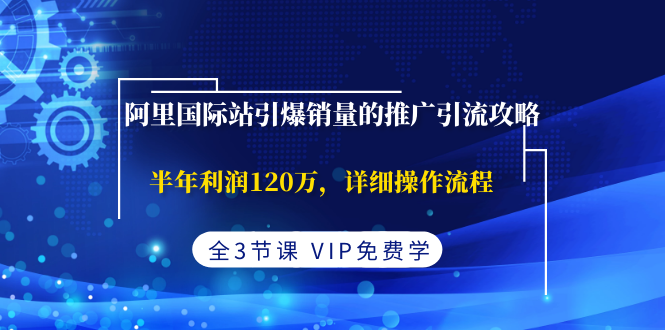 [跨境电商]（1374期）阿里国际站引爆销量的推广引流攻略，半年利润120万，详细操作流程(全3节课)