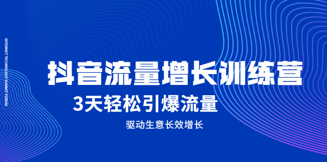 [引流-涨粉-软件]（2049期） 抖音流量增长训练营，3天轻松引爆流量，驱动生意长效增长