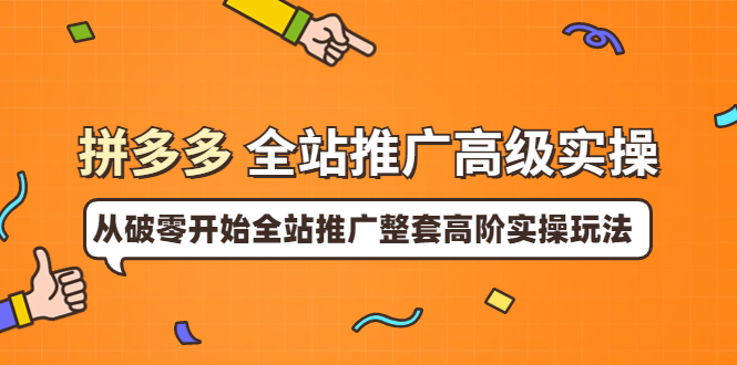 [国内电商]（3605期）拼多多全站推广高级实操：从破零开始全站推广整套高阶实操玩法-第1张图片-智慧创业网