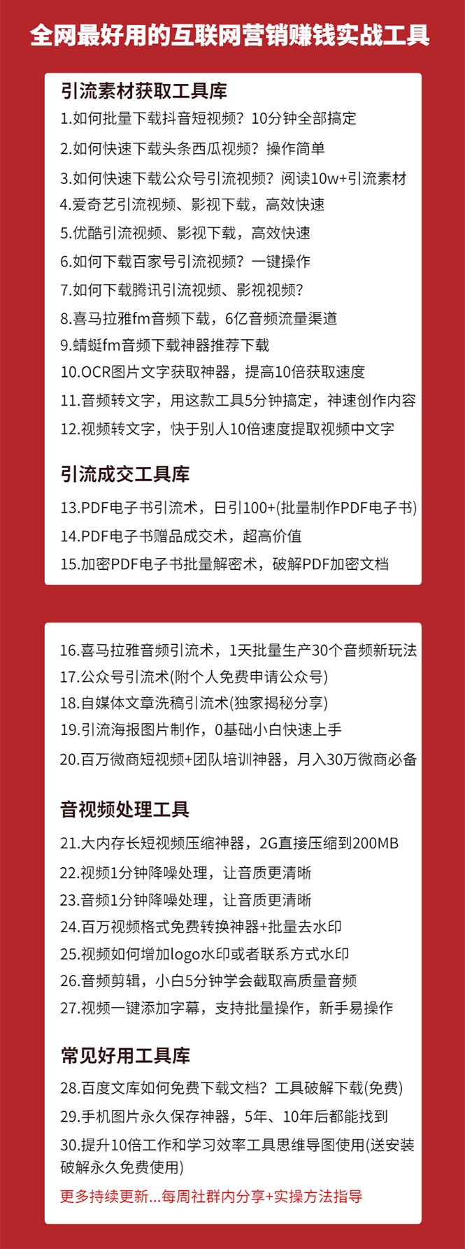 [创业项目]（1583期）30套互联网营销黑科技落地实战，让你收钱效率倍增10倍，批量引流，快速变现-第2张图片-智慧创业网