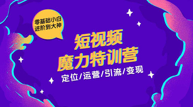 [引流-涨粉-软件]（1525期）零基础小白进阶到大神《短视频魔力特训营》定位-运营-引流-变现-第1张图片-智慧创业网