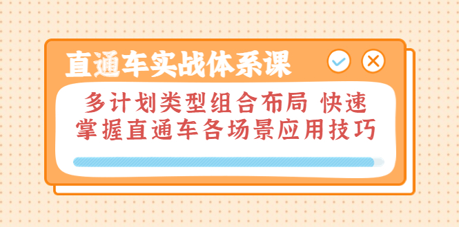 [国内电商]（3475期）直通车实战体系课：多计划类型组合布局 快速掌握直通车各场景应用技巧-第1张图片-智慧创业网