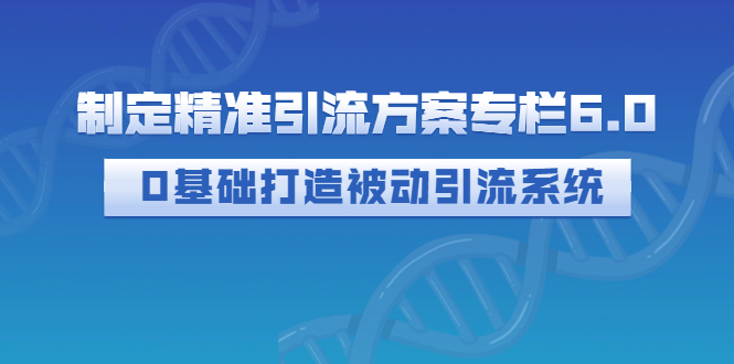 [引流-涨粉-软件]（2721期）制定精准引流方案专栏6.0：0基础打造被动引流系统（价值1380元）