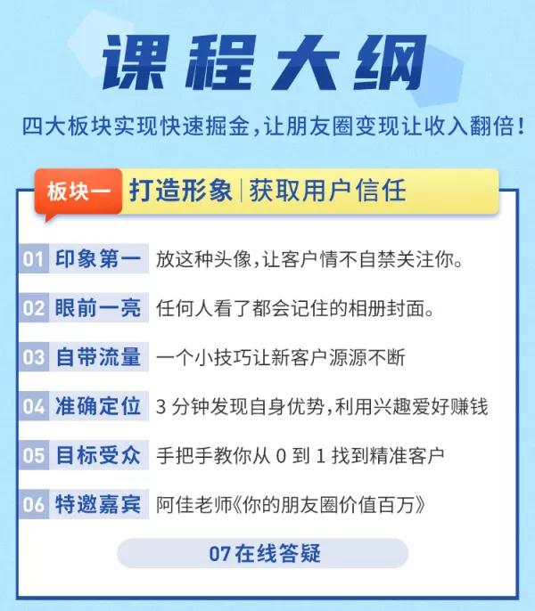 [创业项目]（1326期）【0投入0风险0人脉】朋友圈财源滚滚技法 4大黄金打法20天赚6w+(30节课+PDF)-第4张图片-智慧创业网