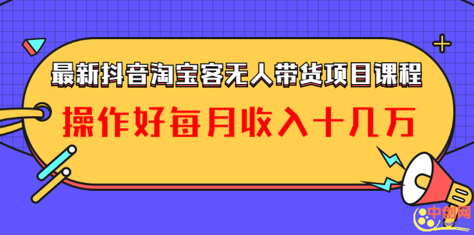 [淘客项目]（1040期）最新抖音淘宝客无人带货项目课程：操作好每月收入十几万不夸张-第2张图片-智慧创业网