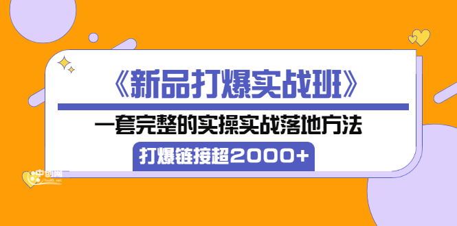 [国内电商]（3175期）《新品打爆实战班》一套完整的实操实战落地方法，打爆链接超2000+（28节课)