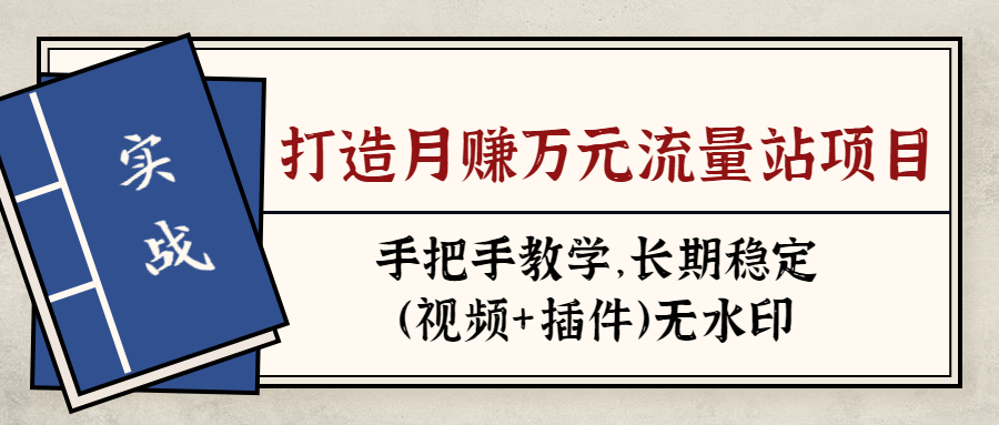 [引流-涨粉-软件]（1302期）实战打造月赚万元流量站项目：手把手教学，长期稳定（视频+插件）无水印-第2张图片-智慧创业网