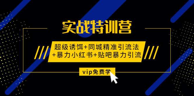 [引流-涨粉-软件]（1314期）实战特训营:超级诱饵+同城精准引流法+暴力小红书+贴吧暴力引流（视频课程）