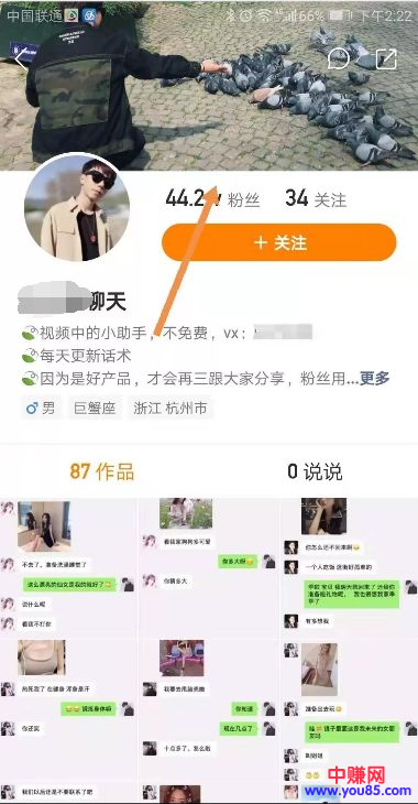 [引流涨粉]教别人如何谈恋爱也能赚钱 87个作品40多万粉丝无技术-第2张图片-智慧创业网
