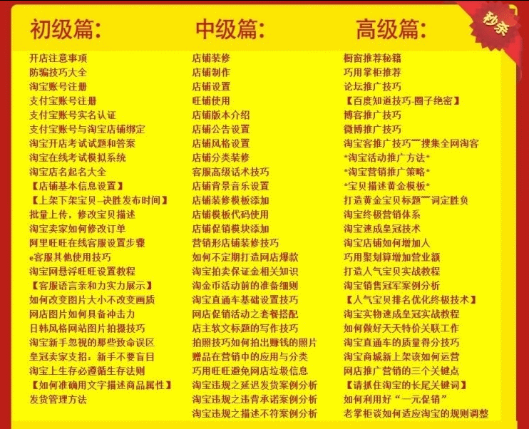 百汇斯淘宝培训开店系列课、装修、推广系列课程（价值380）完整版无水印-第1张图片-智慧创业网