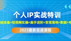 [短视频运营]（4735期）2023个人IP实战特训：基础准备+短视频实操+高手进阶+变现落地+数据+电商-第1张图片-智慧创业网