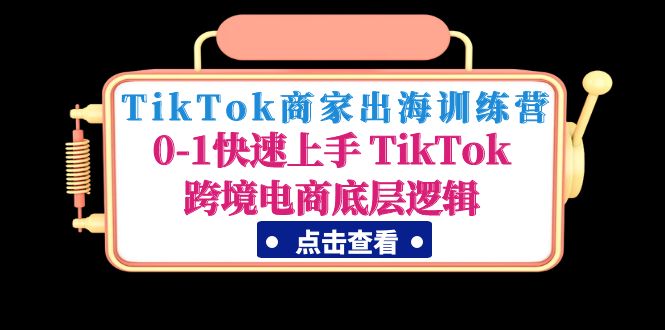 [跨境电商]（4795期）TikTok商家出海训练营：0-1快速上手 TikTok跨境电商底层逻辑(无中创水印)-第1张图片-智慧创业网