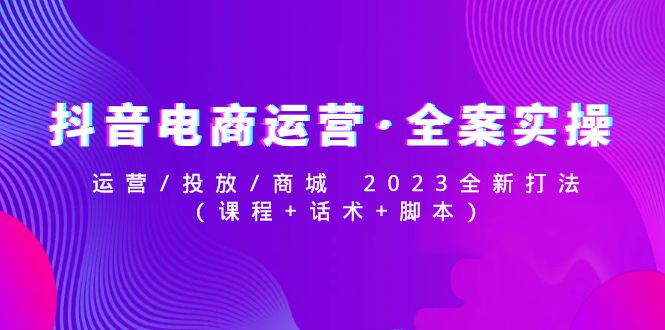 （4876期）抖音电商运营·全案实操：运营/投放/商城 2023全新打法(课程+话术+脚本)