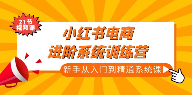 [小红书]（4952期）小红书电商进阶系统训练营：新手从入门到精通系统课（21节视频课）