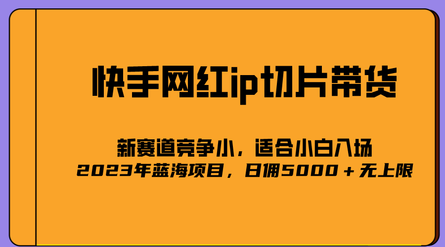 [热门给力项目]（5346期）2023爆火的快手网红IP切片，号称日佣5000＋的蓝海项目，二驴的独家授权