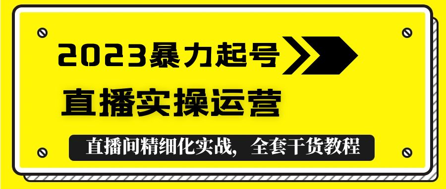 [直播带货]（5475期）2023暴力起号+直播实操运营，全套直播间精细化实战，全套干货教程！