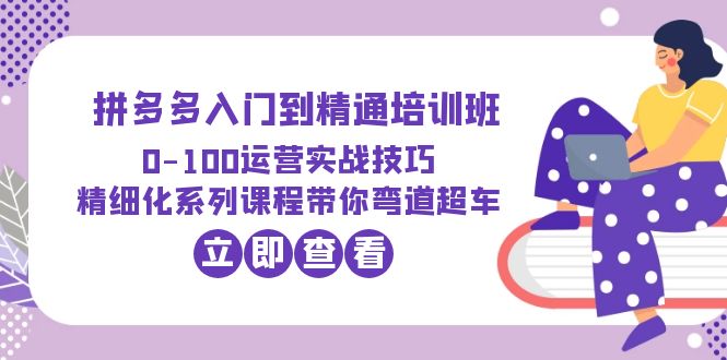 [引流-涨粉-软件]（6243期）2023拼多多入门到精通培训班：0-100运营实战技巧 精细化系列课带你弯道超车-第1张图片-智慧创业网