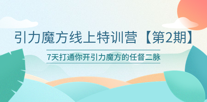 [国内电商]（6004期）引力魔方线上特训营【第二期】五月新课，7天打通你开引力魔方的任督二脉