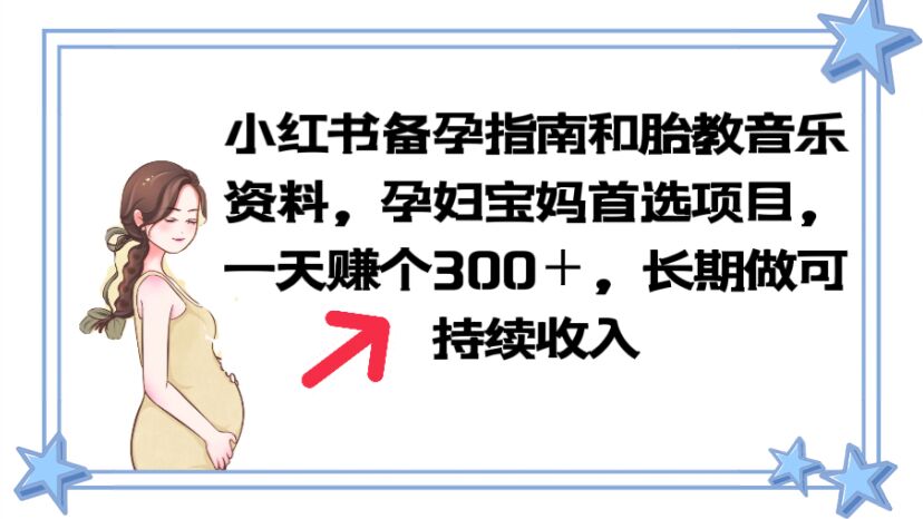 [热门给力项目]（6114期）小红书备孕指南和胎教音乐资料 孕妇宝妈首选项目 一天赚个300＋长期可做