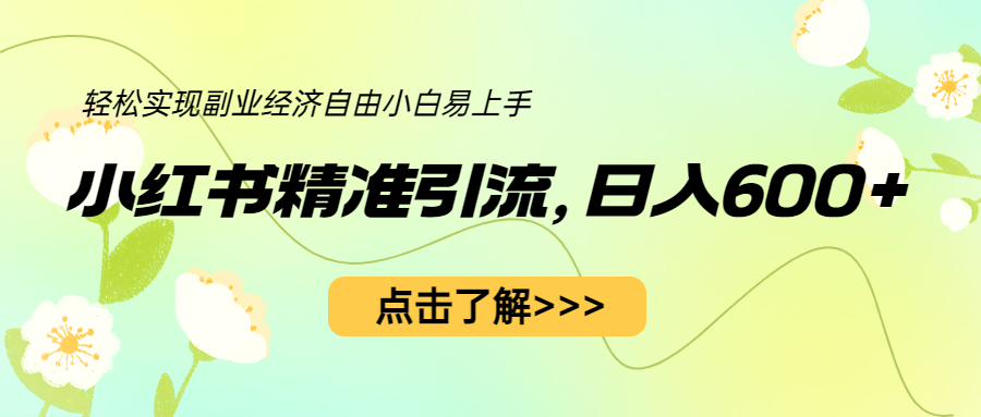 [引流-涨粉-软件]（6515期）小红书精准引流，小白日入600+，轻松实现副业经济自由（教程+1153G资源）