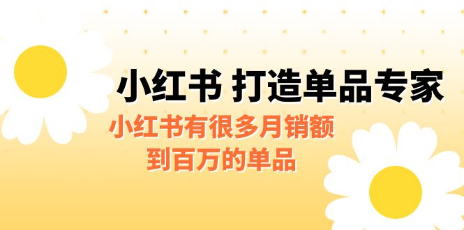 [小红书]（6541期）某公众号付费文章《小红书 打造单品专家》小红书有很多月销额到百万的单品